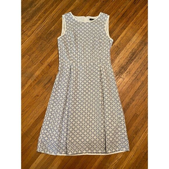 Brooks Brothers blue/white stripe eyelet sleeveless dress - Picture 1 of 6